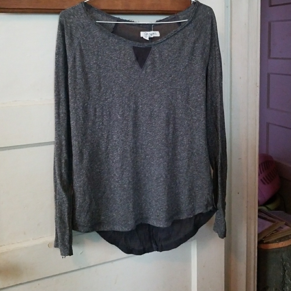 Grey long-sleeve top